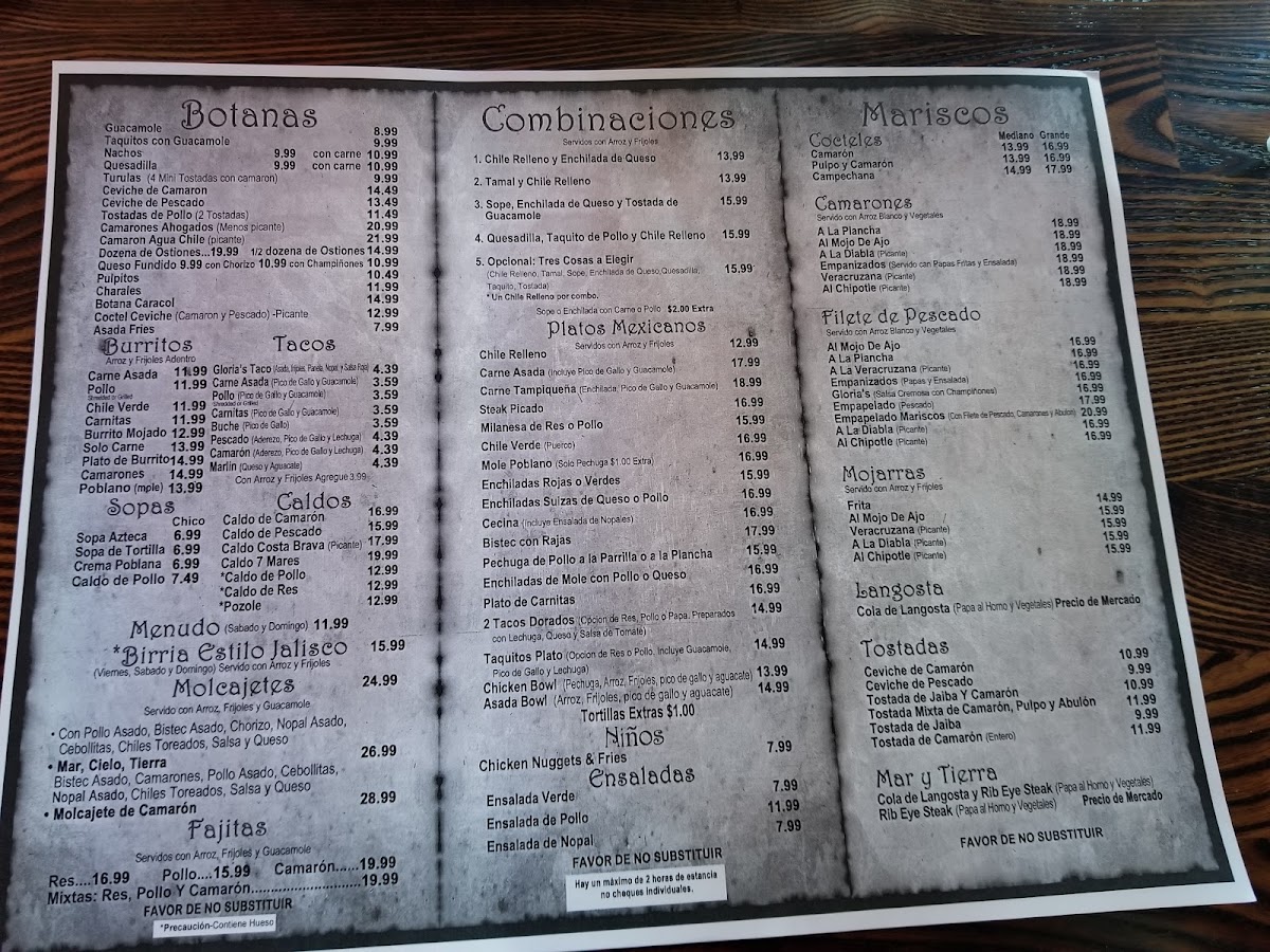 Gloria's Cocina Mexicana Menu - Image 6